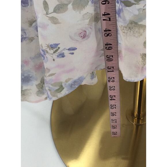 AW BRIDAL SZ 8 M azure purple print floral Celia formal party maxi dress b155 - Picture 5 of 9